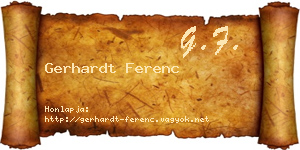 Gerhardt Ferenc névjegykártya